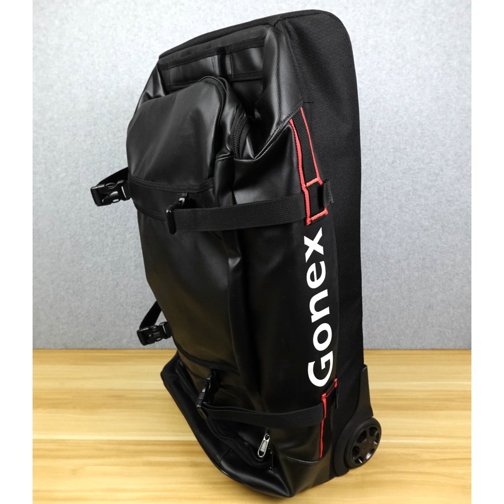 Gonex Rolling Duffle Bag Black 25" Nylon Luggage Travel Adjustable, Compartments